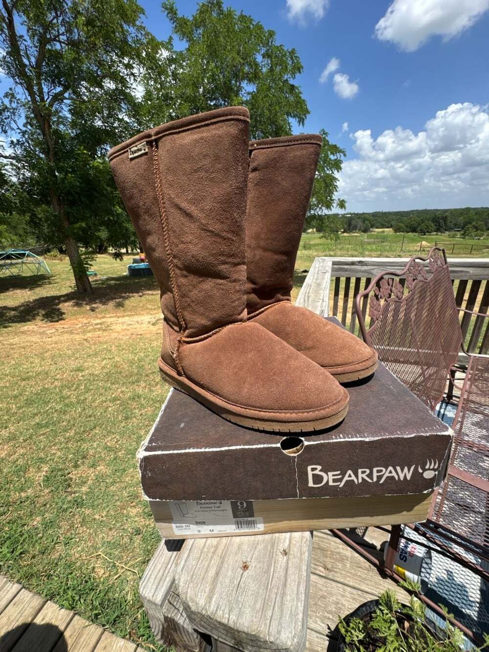 Bearpaw Emma Tall Hickory Suede Boots Women's Size 9